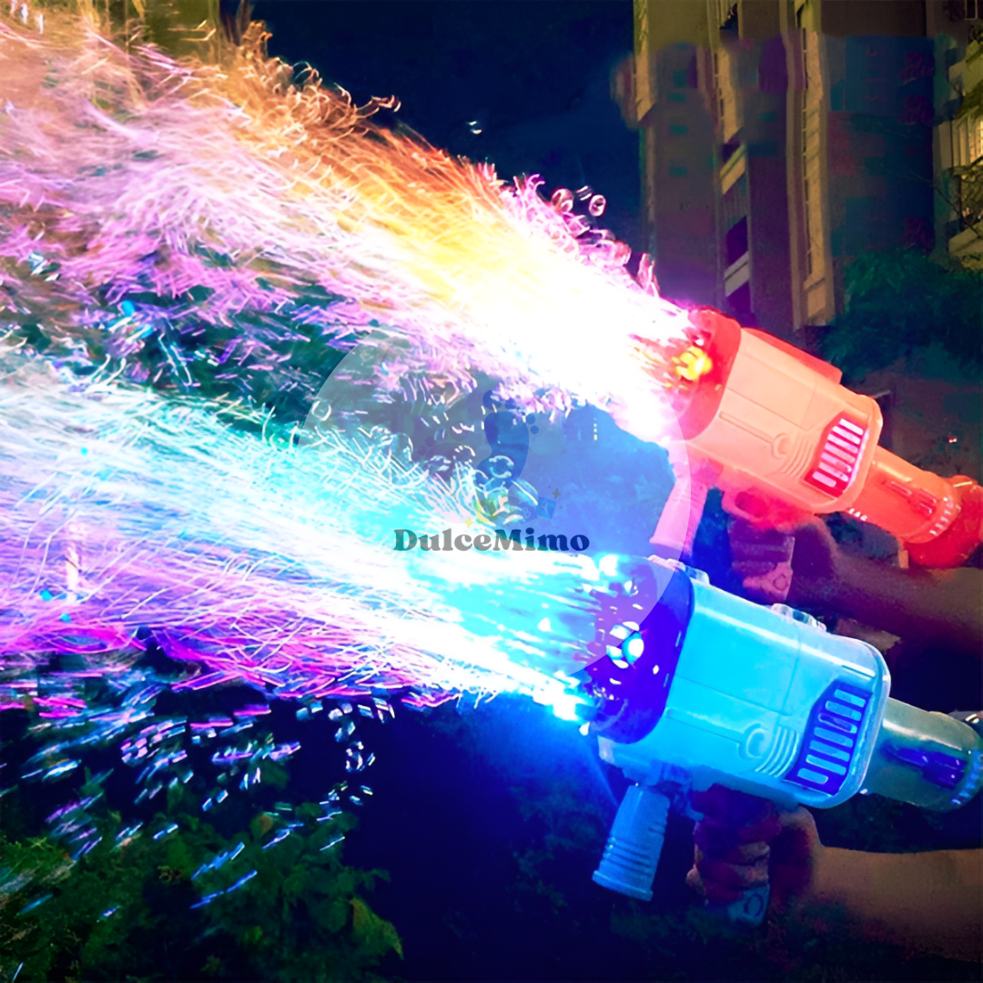 🔫✨ Pistola de Burbujas Arcoíris 🌈 | ¡Diversión sin fin!